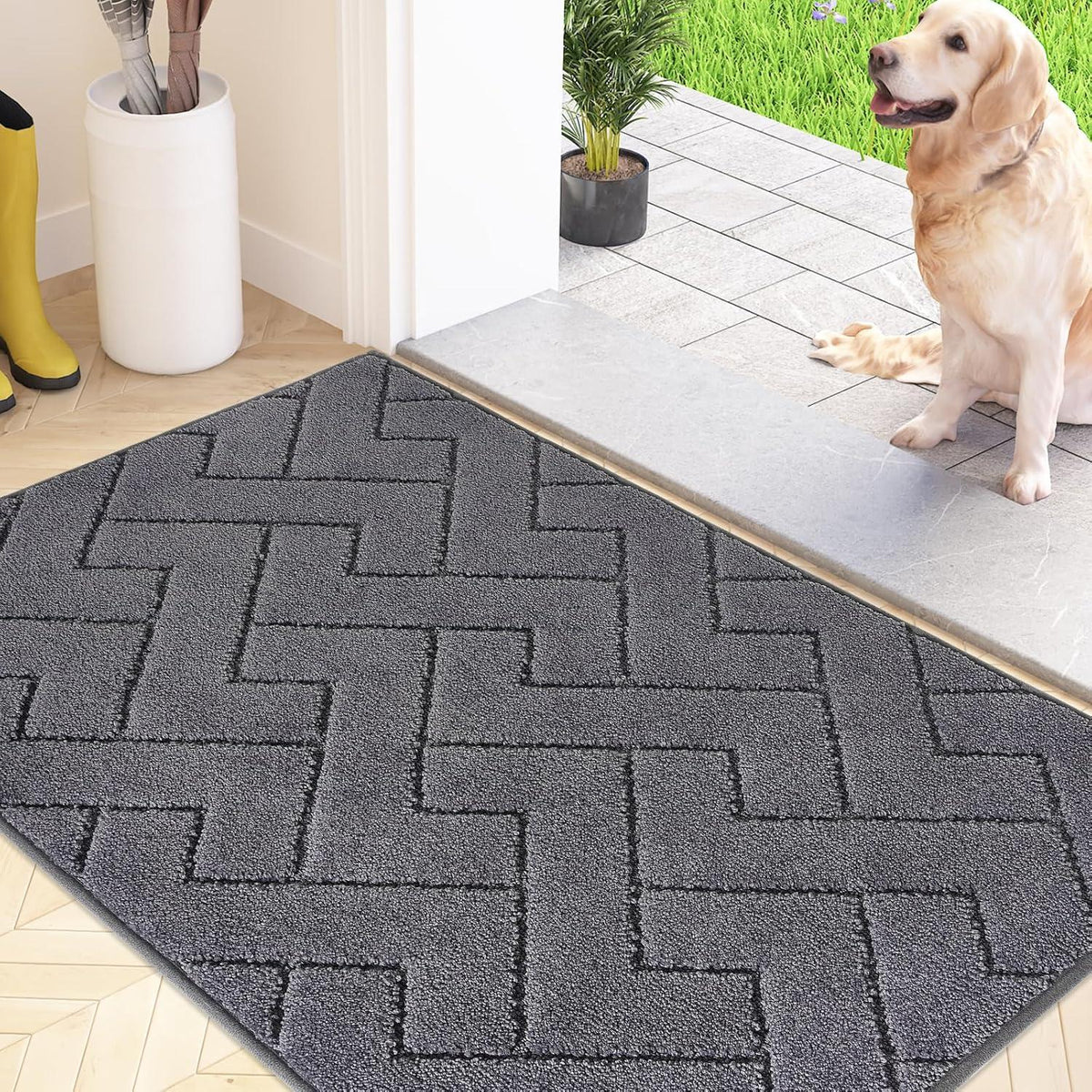 Schmutzfangmatte Innen 60x90cm rutschfeste Fußmatte grau