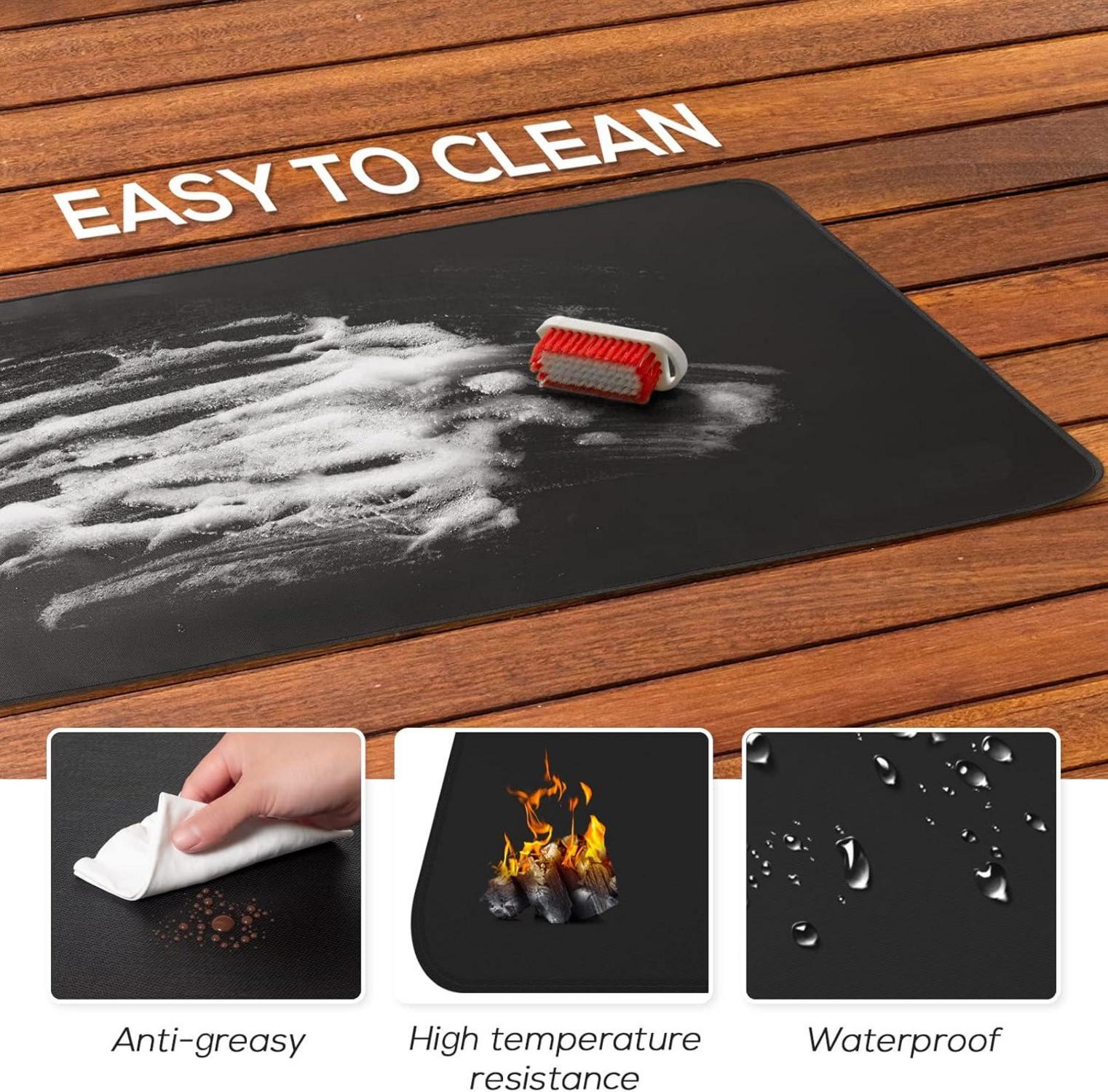 Hitzebeständige Grillmatte für Outdoor-Grill, wasserdicht, 60x90cm