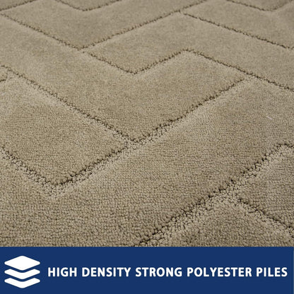 FCSDETAIL Schmutzfangmatte Innen 50x80 cm rutschfest waschbar Sauberlaufmatte Türmatte Fußmatte Flur Dunkelbeige