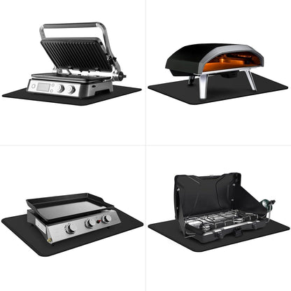 Grillmatte Feuerfest Hitzebeständig Schwarz 40 x 60 cm Schützt Tischplatte