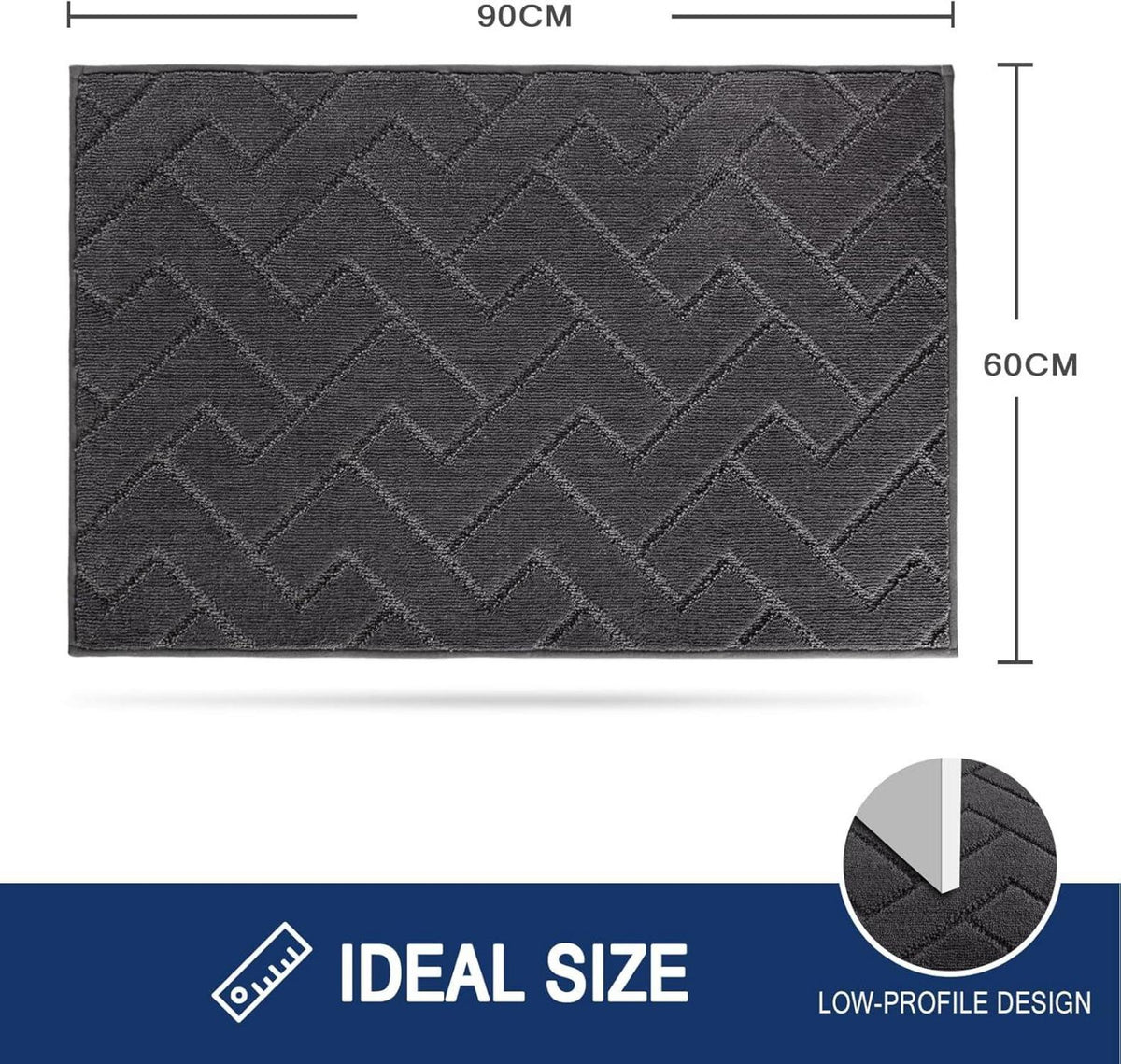 Schmutzfangmatte 60x90cm rutschfest waschbar Sauberlaufmatte
