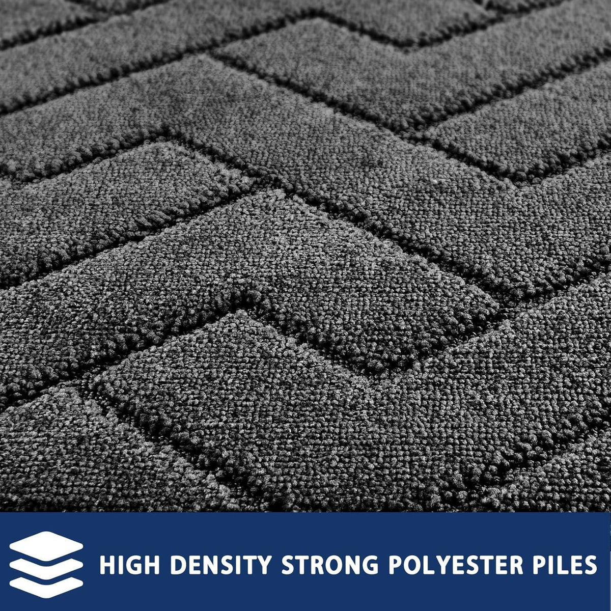 FCSDETAIL Schmutzfangmatte 86x150cm rutschfest waschbar absorbierend dunkel Holzkohle