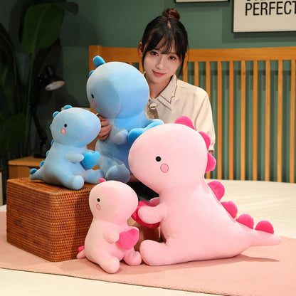 Plüschtier Dinosaurier mit Herz, Kuscheltier 50cm Rosa