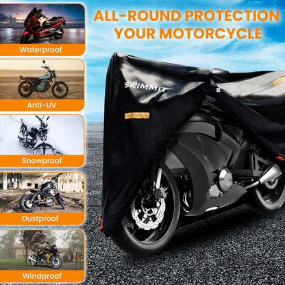 Motorradabdeckung Outdoor Wasserdicht 420D Oxford-Stoff Reflektierende Streifen