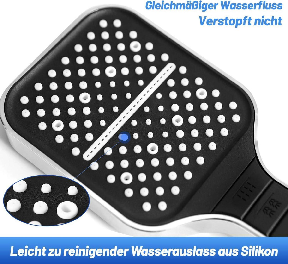 Duschkopf Wassersparend 7 Strahlarten Regendusche Stopptaste