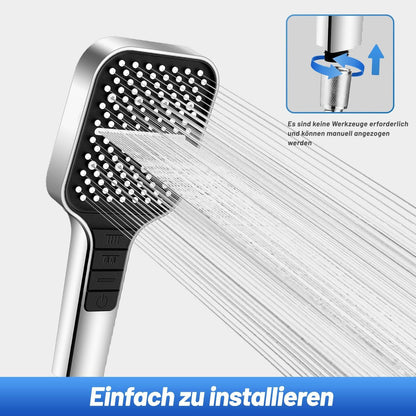 Wassersparender Duschkopf mit 7 Strahlarten Stopptaste Silikondüse