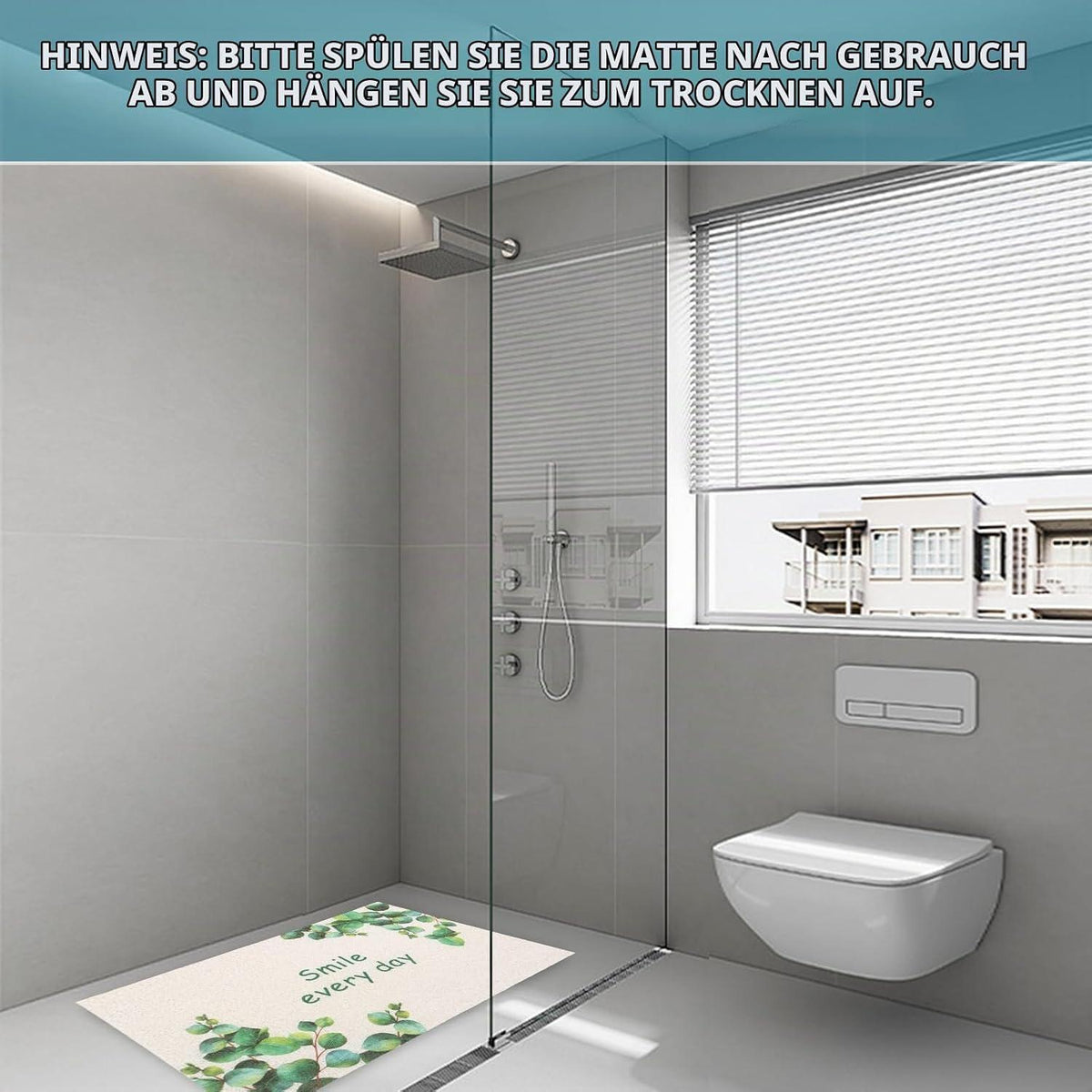 Rutschfeste Duschmatte 50x80 cm – Anti Schimmel & Schnell Trocknend