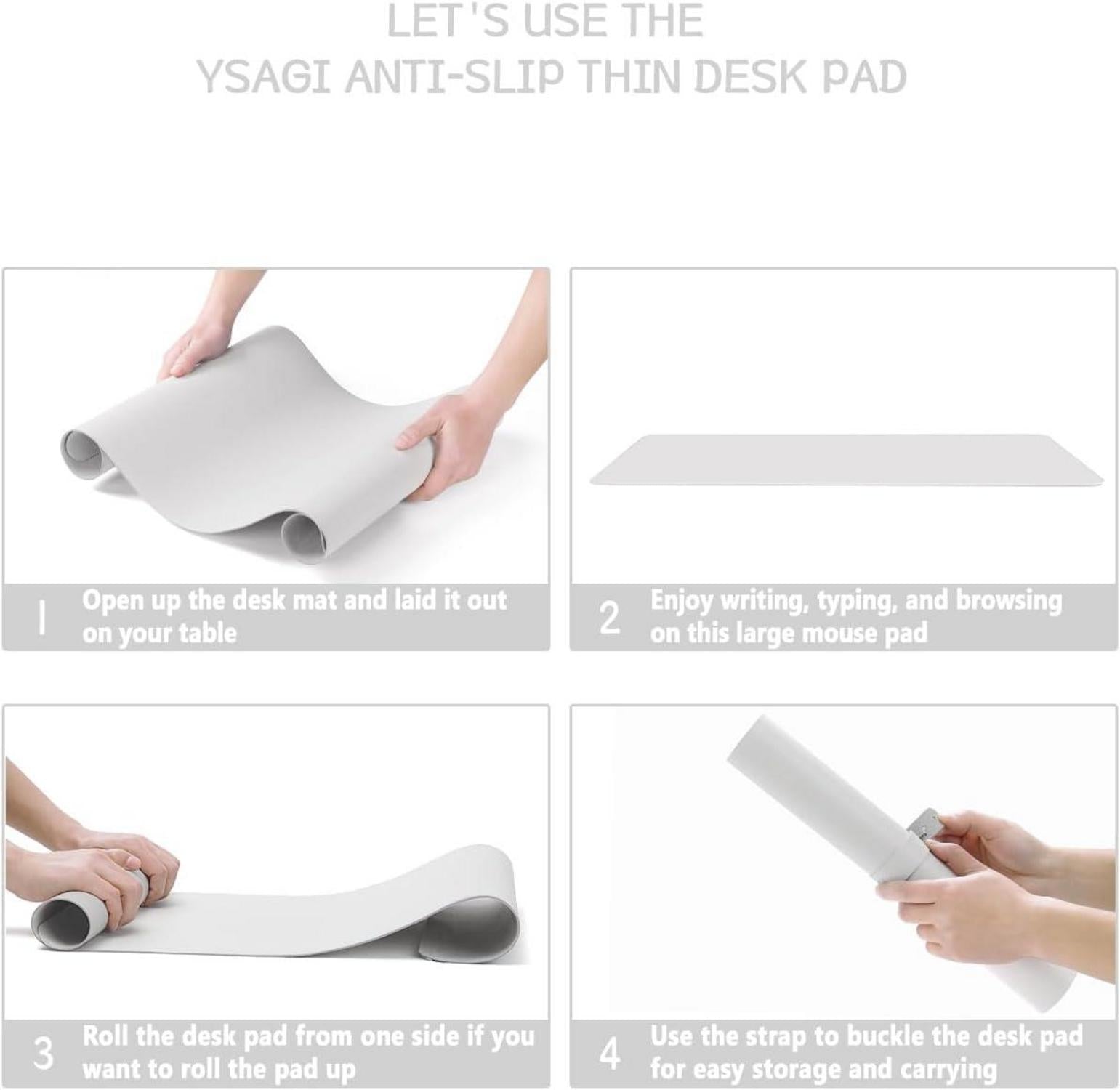 Schreibtischunterlage Mauspad Leder Weiß 120x60cm Wildleder Office