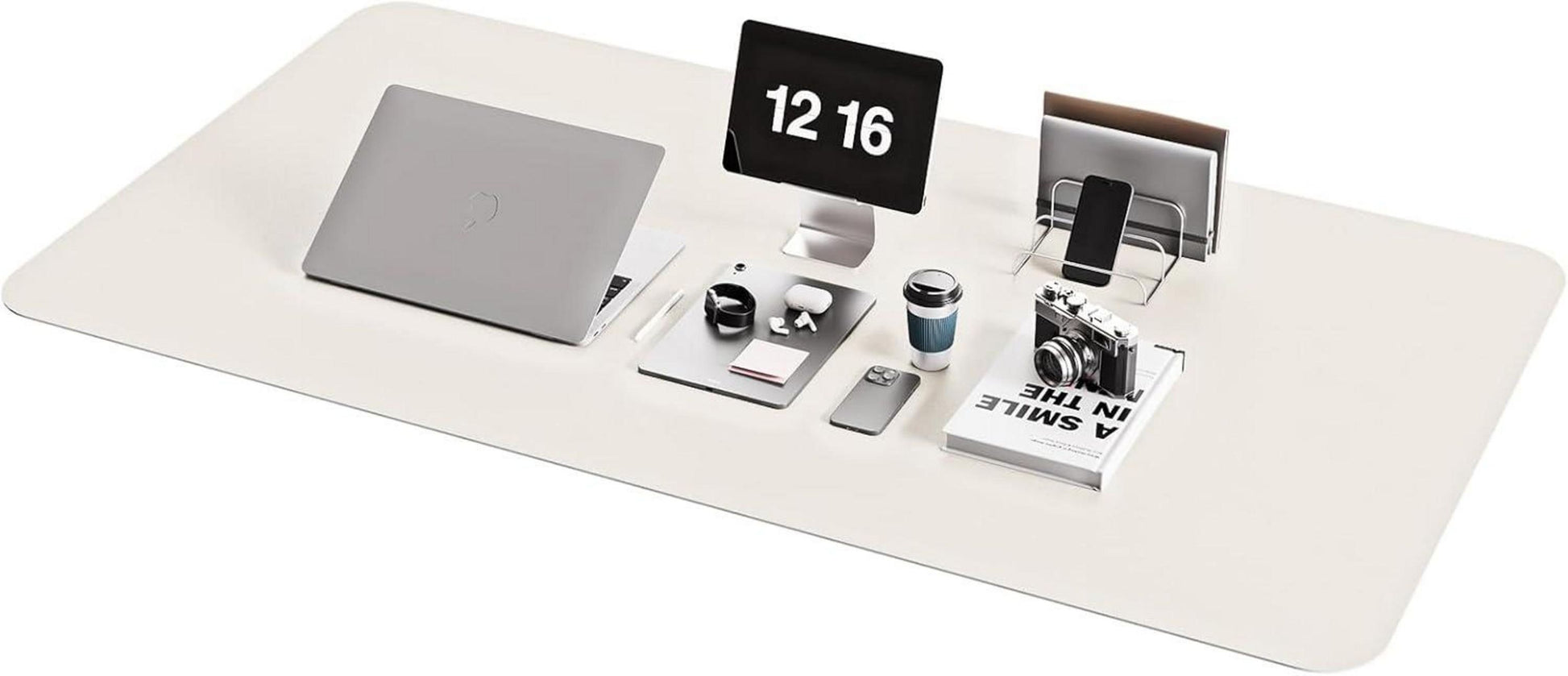 Großes Office Mousepad mit Leder, rutschfeste Unterlage 120x60cm