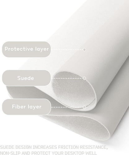 Großes Office Mousepad mit Leder, rutschfeste Unterlage 120x60cm