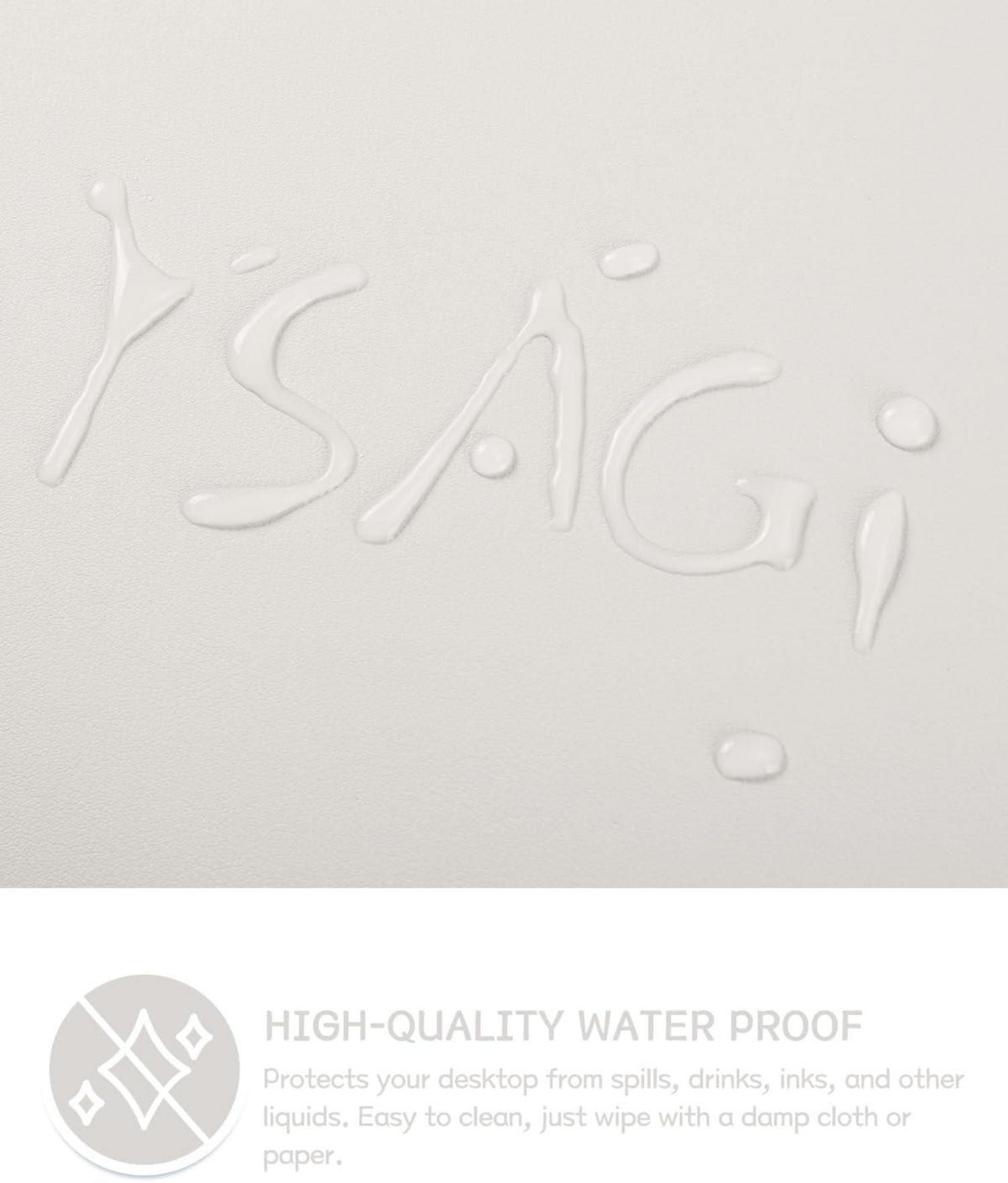 YSAGi Schreibtischunterlage Leder Mousepad Rutschfeste Wildleder Grau 120x60cm