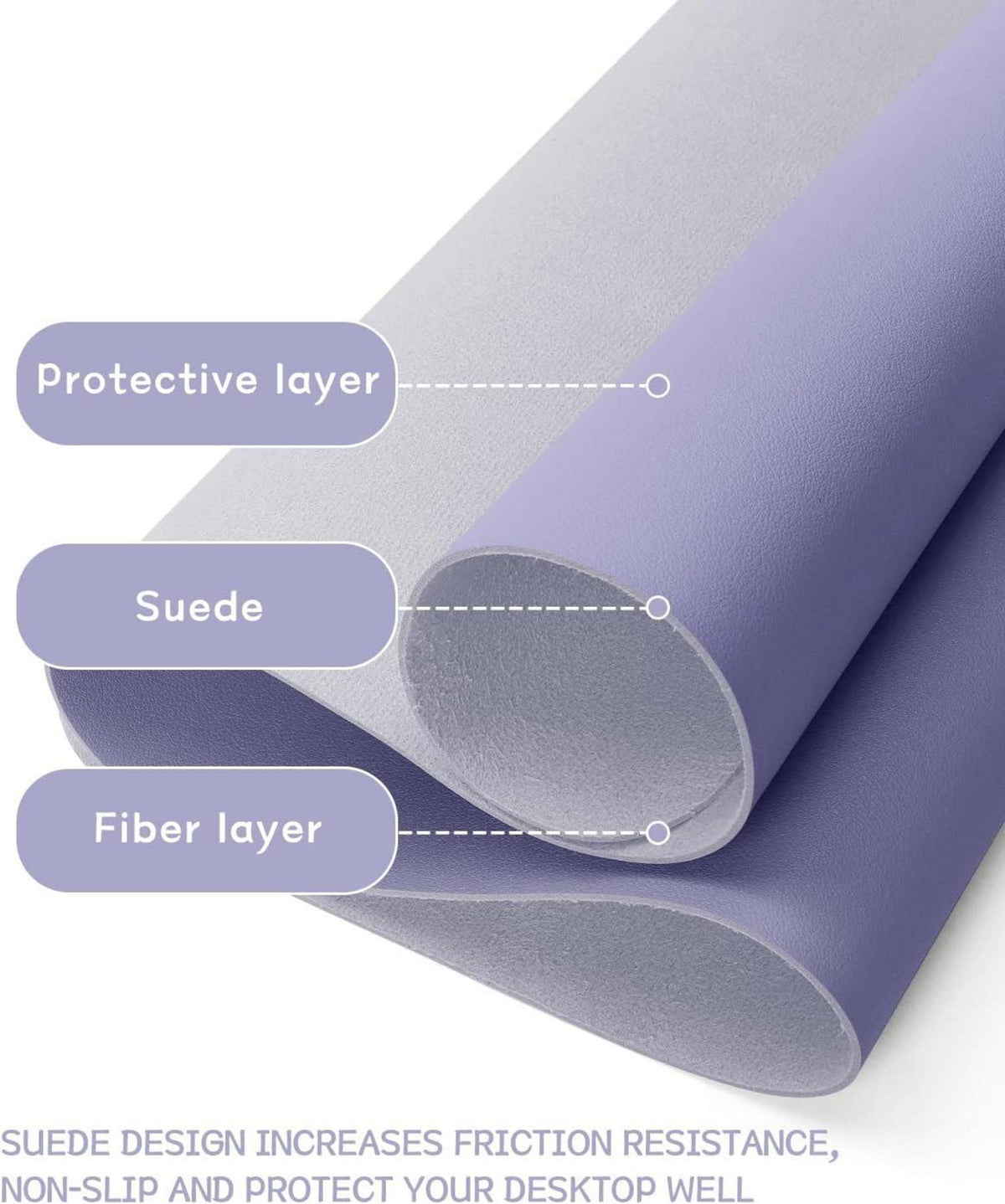 Schreibtischunterlage Mauspad Leder Wildleder Büro Home-Office 90x43cm