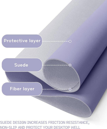 Schreibtischunterlage Mauspad Leder Wildleder Büro Home-Office 90x43cm