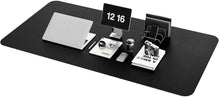 Großes Schwarz Office Mousepad Leder Wildleder Unterlage 120x60cm
