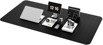 Großes Schwarz Office Mousepad Leder Wildleder Unterlage 120x60cm