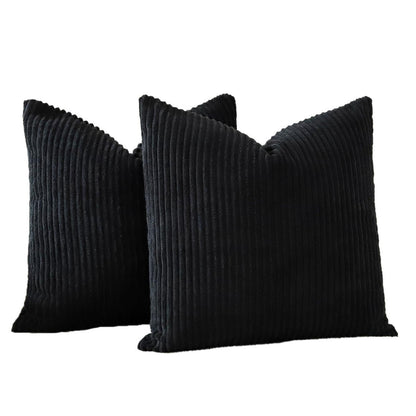 Cord Kissenbezüge 40x40 cm - 2er Set Schwarz