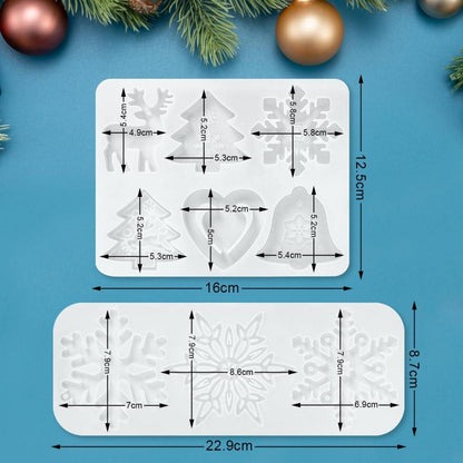 Silikonform Weihnachten 2 Stück Harz Schneeflocke DIY