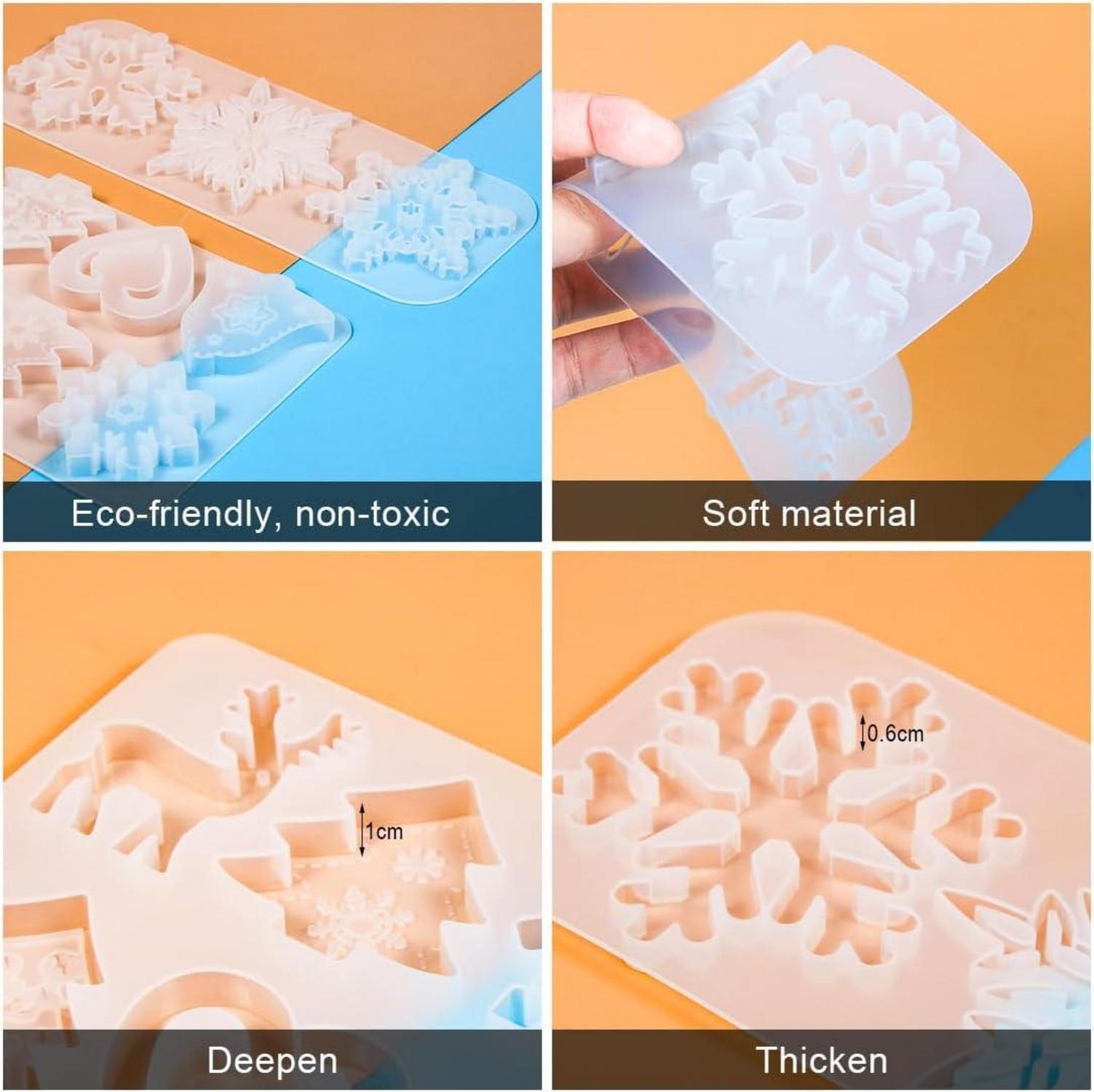 Silikonform Weihnachten Schneeflocke DIY Backformen Set