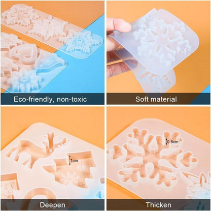 Silikonform Weihnachten Schneeflocke DIY Backformen Set