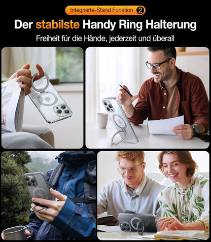 TORRAS Ostand iPhone 15 Pro Max Hülle MagSafe Militärischer Schutz transparent