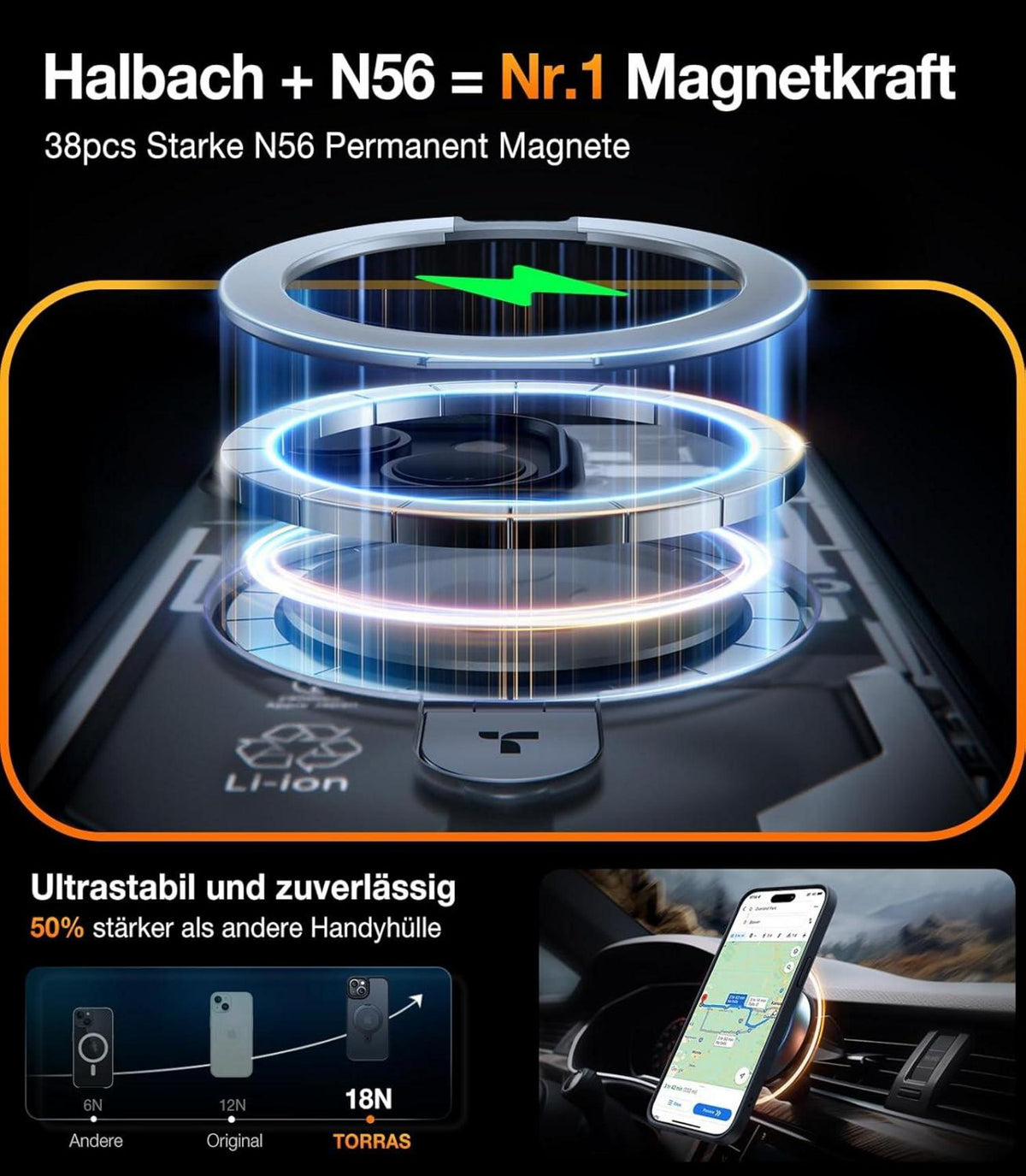 iPhone 15 Hülle MagSafe Ständer Magnetkraft Militärschutz