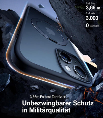 Torras Ostand iPhone 15 Hülle MagSafe Stoßfest Schwarz
