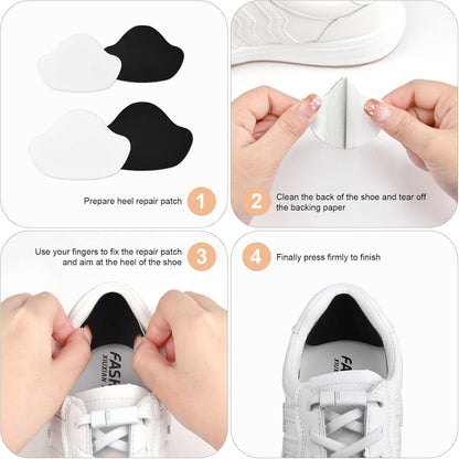 Sneaker Fersen Reparatur Patches (20 Paar) Schwarz & Weiß