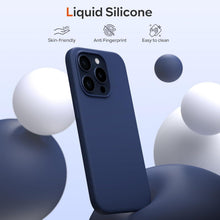 iPhone 15 Pro Silikonhülle Liquid Stoßfest Kratzfest Blau