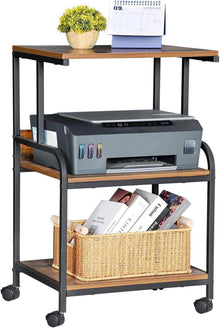 3-stöckiger Druckerwagen mit Rollen und Ablage 50,5 x 40 x 80,5 cm