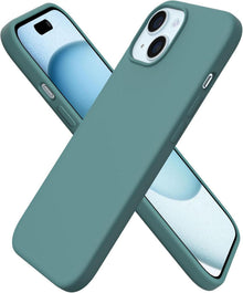 iPhone 15 Silikonhülle Ultradünn Flüssigsilikon Piniengrün