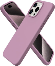 iPhone 15 Pro Max Hülle aus flüssigem Silikon in Lila Flieder
