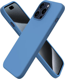 Schutzhülle iPhone 15 Pro Max Flüssiges Silikon Blau 6,7 Zoll