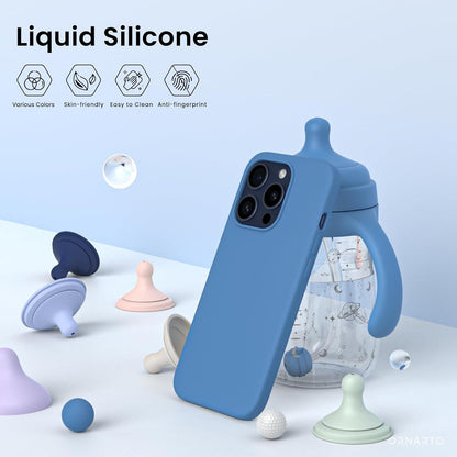Schutzhülle iPhone 15 Pro Max Flüssiges Silikon Blau 6,7 Zoll