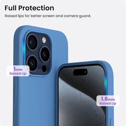 iPhone 15 Pro Max Silikonhülle 6,7 Zoll Kratzfeste Schutzhülle Blau