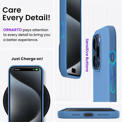 iPhone 15 Pro Max Hülle Silikon 6,7 Zoll Blau Kratzfest - 2023