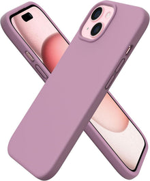 iPhone 15 Silikon Hülle 6,1 Zoll flüssiges Silikon Lila Flieder