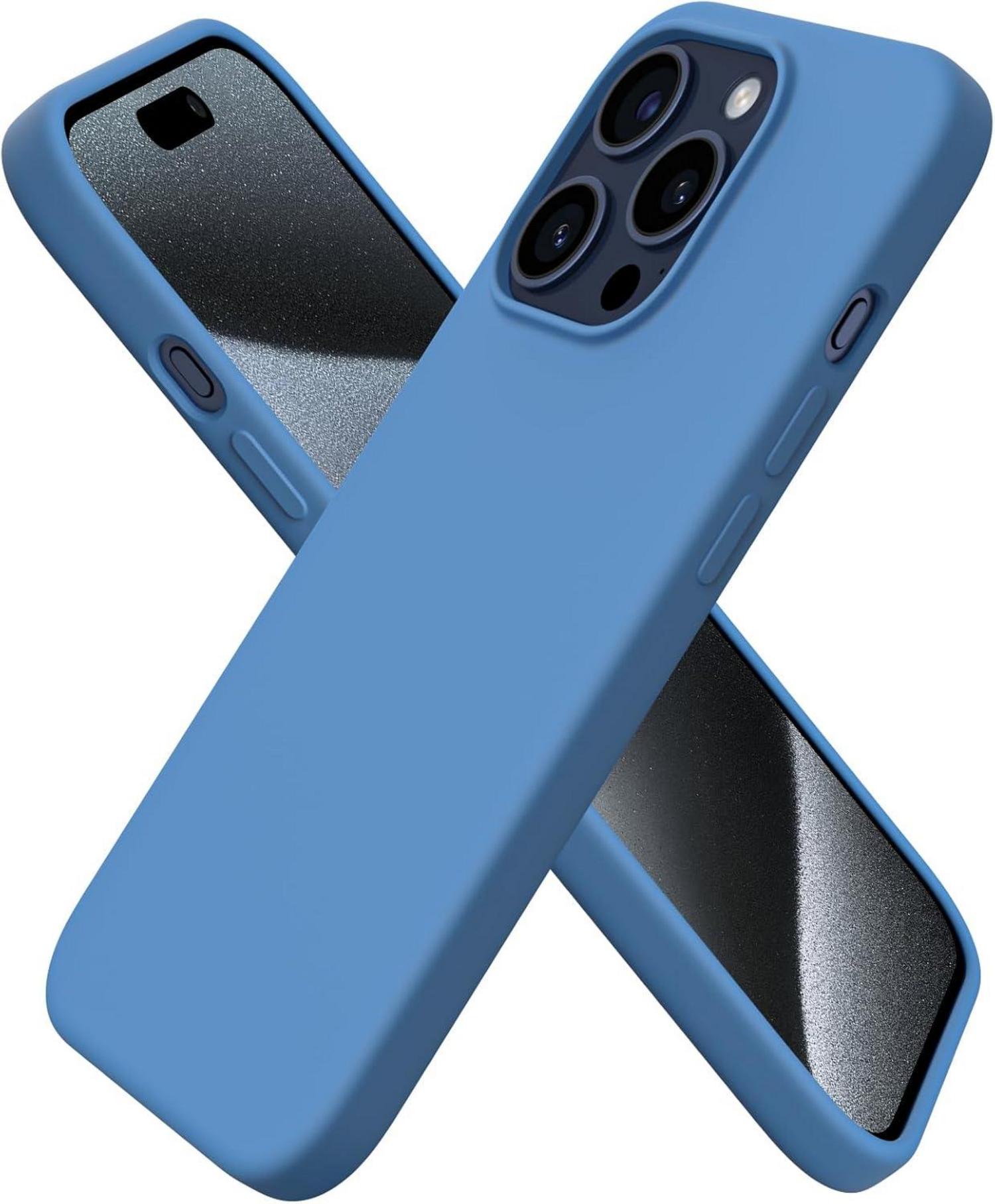 iPhone 15 Pro Hülle Silikon 6,1 Zoll Flüssig Blau Stoßfest 2023
