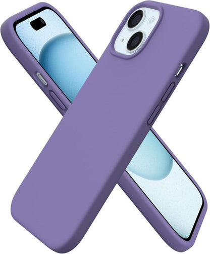 iPhone 15 Silikon Schutzhülle Ultra dünn flüssiges Silikon Violett