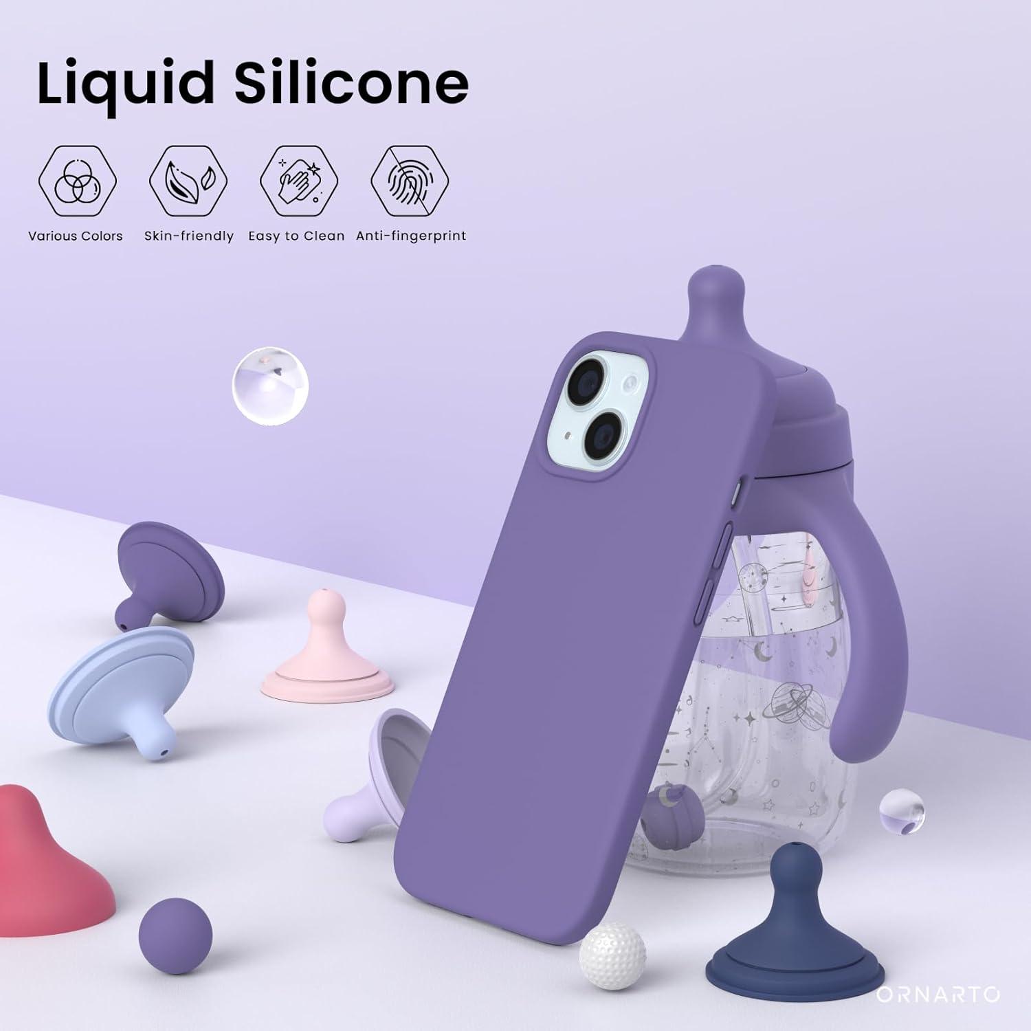 iPhone 15 Silikon Schutzhülle Ultra dünn flüssiges Silikon Violett