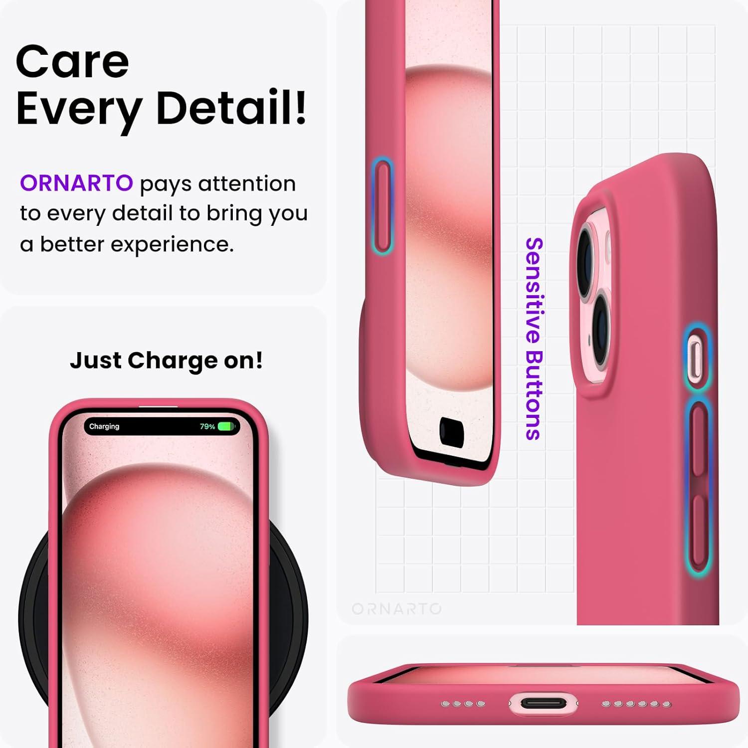 iPhone 15 Plus Hülle Silikon 6,7 Zoll flüssig Kratzfest stoßfest Rot