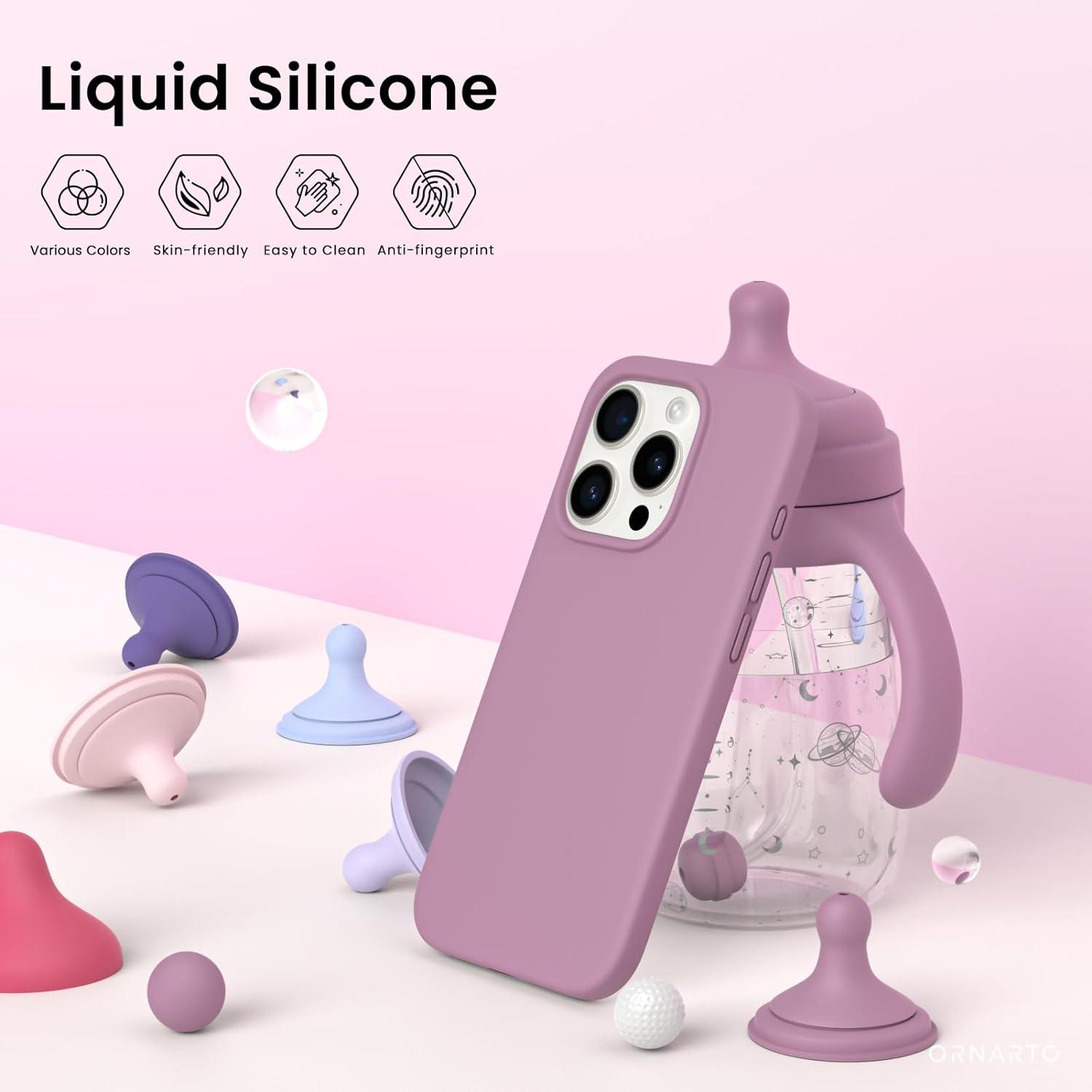 Silikon Hülle iPhone 15 Pro 6,1 Zoll flüssiges Silikon Lila