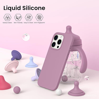 Silikon Hülle iPhone 15 Pro 6,1 Zoll flüssiges Silikon Lila