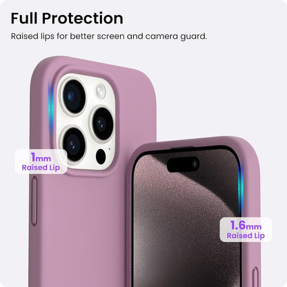 ORNARTO iPhone 15 Pro Hülle Silikon 6,1 Zoll Kratzfeste Schutzhülle Lila