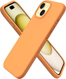 iPhone 15 Silikonhülle Ultra-dünn flüssiges Silikon Papaya