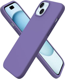 iPhone 15 Plus Hülle Silikon flüssig Kratzfest Stoßfest Violett