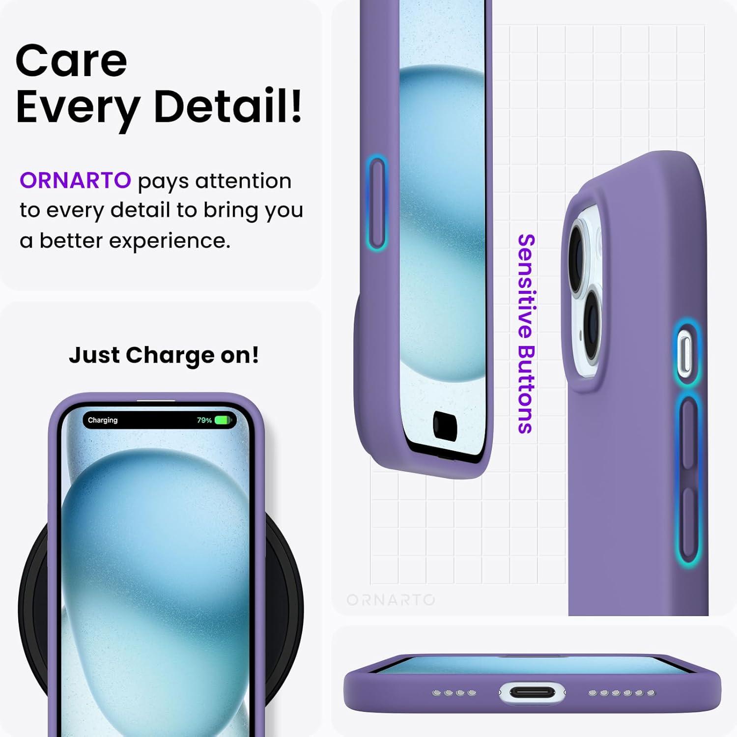 Silikonhülle iPhone 15 Plus 6,7 Zoll Ultra dünn Violett 2023