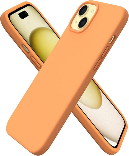 iPhone 15 Plus Silikon Hülle 6,7 Zoll flüssig Papaya