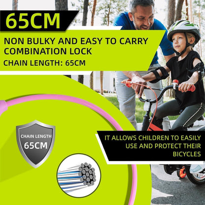 SPGOOD Fahrradschloss Kinder 10x650MM Rosa