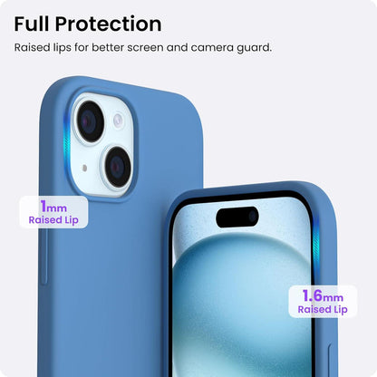 ORNARTO iPhone 15 Plus Hülle Silikon 6,7 Zoll - Ultra dünne, Kratzfeste Schutzhülle Blau