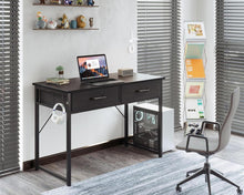 ODK Schreibtisch mit 2 Schubladen Schwarz 100x40x78.7cm